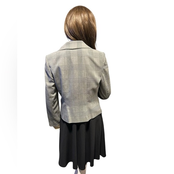 Liz Claiborne Houndstooth Size 8 Grey Check Jacket Blazer - Picture 3 of 5
